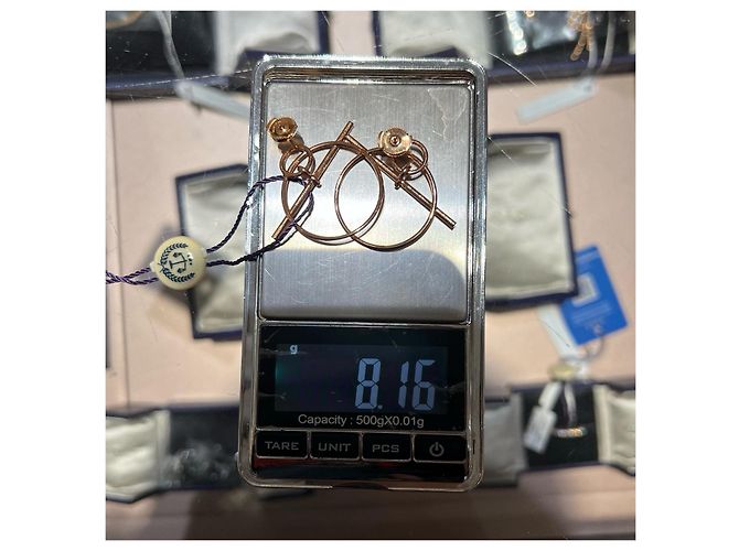 Hermès Orecchini Loop in oro rosa D'oro - vista 6
