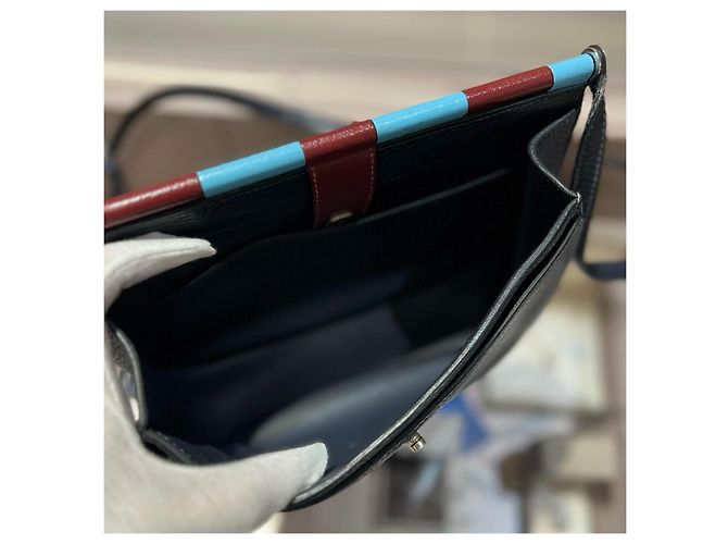 Hermès Saut Handtasche Dunkelblau - Ansicht 7