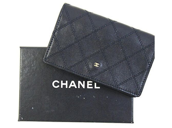 Tarjetero Chanel de piel negra Negro - vista 10
