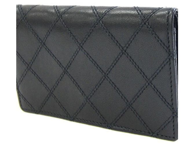 Tarjetero Chanel de piel negra Negro - vista 2