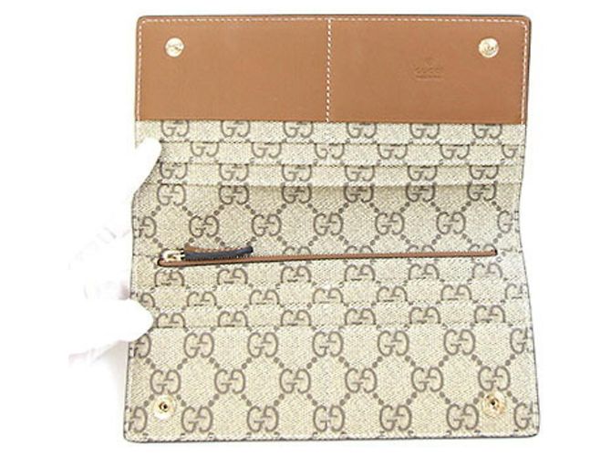 Gucci Bi-fold Long Wallet Brown Beige - view 3