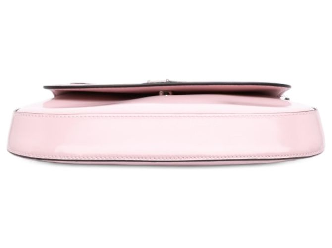 Borsa a spalla con patta Cleo in pelle Spazzolato rosa Prada - vista 3