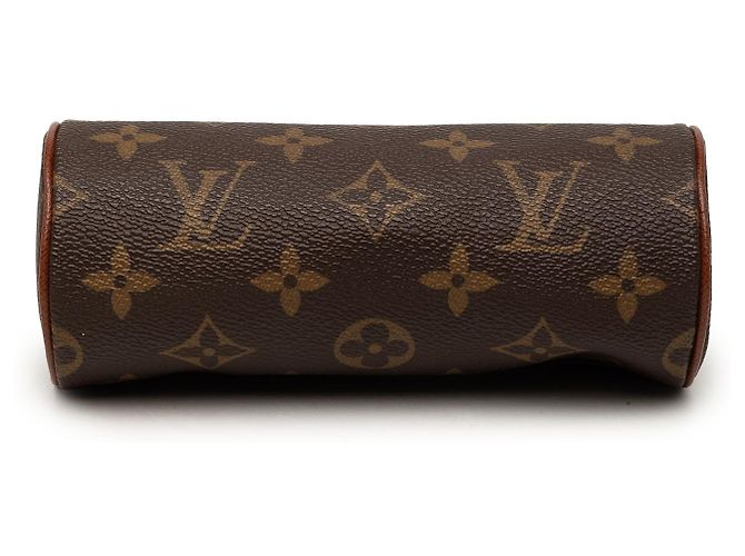 Louis Vuitton Brown Monogram Papillon Pochette Marrone - vista 3