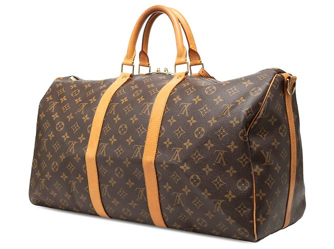 Louis Vuitton Brown Monogram Keepall Bandouliere 50 Marrone - vista 2