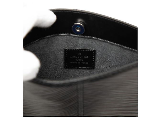 Louis Vuitton Black Epi Demi Lune Pochette Nero - vista 5