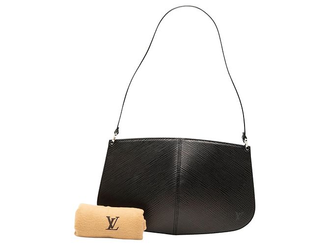 Louis Vuitton Black Epi Demi Lune Pochette Nero - vista 7
