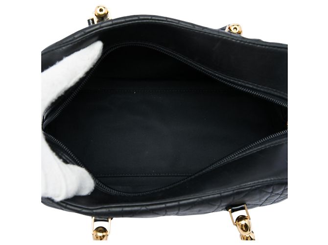 Borsa a mano Dior Malice in pelle d'agnello Cannage nera Nero - vista 4