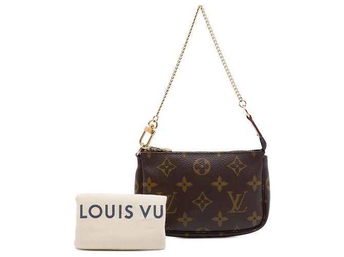 Louis Vuitton Brown Monogram Mini Pochette Accessoires Marrone - vista 7