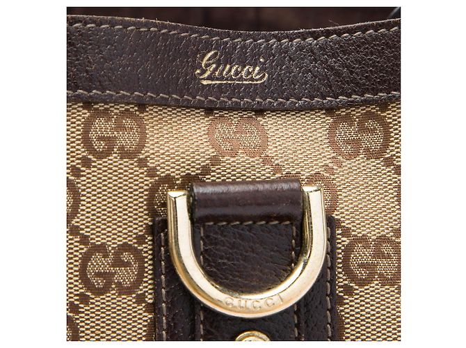 Gucci Abbey D Ring Tote aus beigem GG Canvas - Ansicht 5