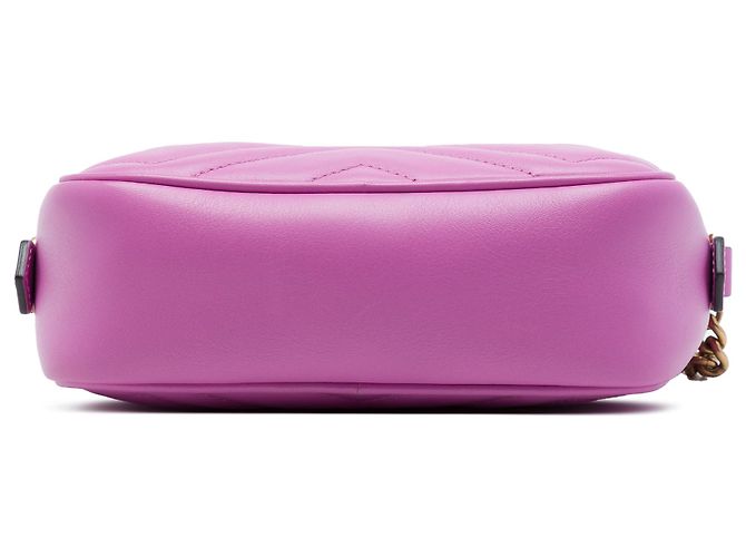 Gucci Mini GG Marmont Matelassé in pelle di vitello rosa, borsa a tracolla - vista 3