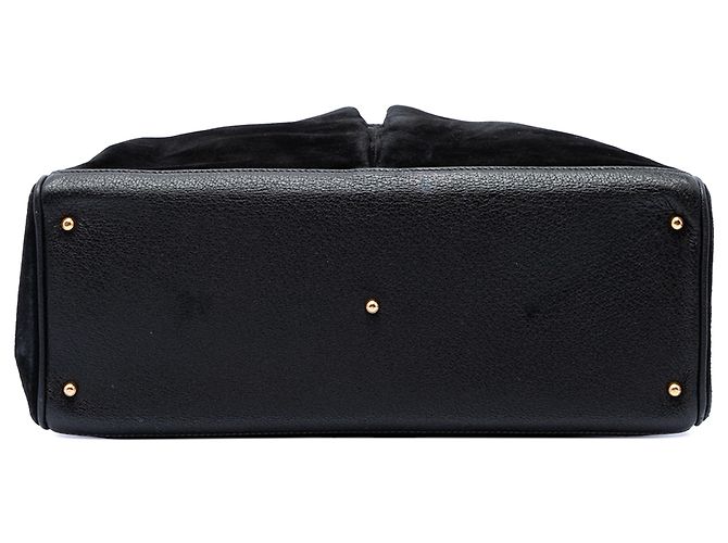 Bamboo Borsa Satchel Gucci in camoscio nero con bambù - vista 3