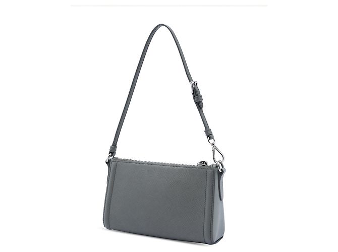 Prada Gray Saffiano Lux Pochette Marrone - vista 2