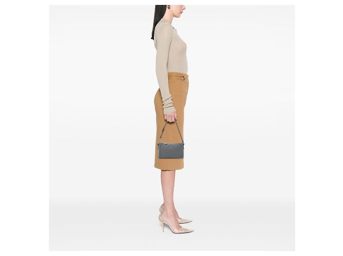 Prada Gray Saffiano Lux Pochette Marrone - vista 6
