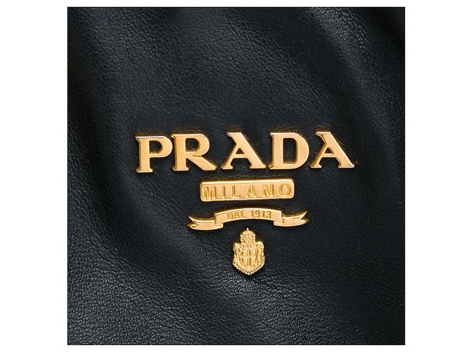 Tote aperta convertibile Prada in vitello spazzolato nero - vista 5