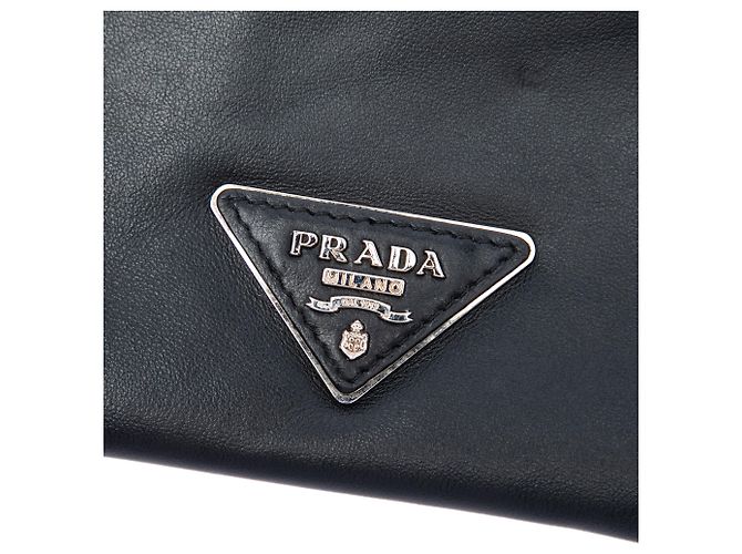 Clutch Prada in pelle di vitello borchiata nera Nero - vista 5