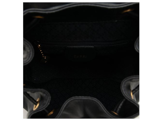 Bamboo Zaino Gucci in pelle di vitello nera con coulisse e bambù Nero - vista 4