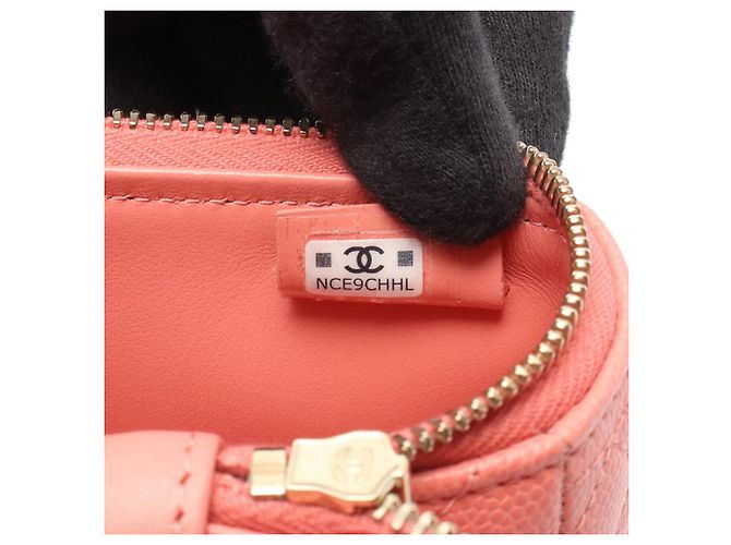Beauty Case Chanel Pink CC Quilted Caviar Vanity Case Rosa - vista 5