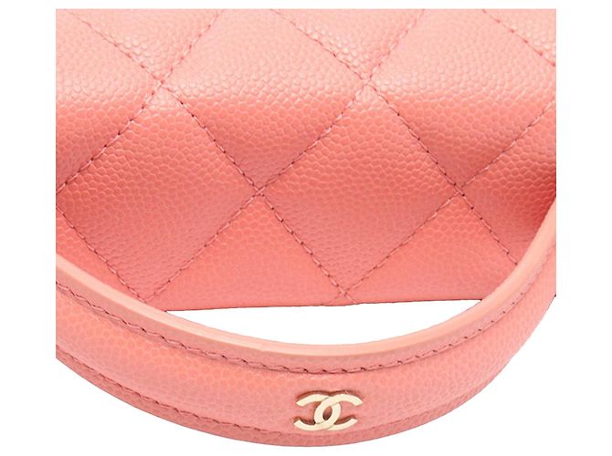 Beauty Case Chanel Pink CC Quilted Caviar Vanity Case Rosa - vista 6