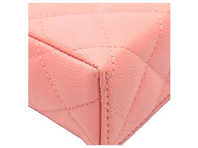 Beauty Case Chanel Pink CC Quilted Caviar Vanity Case Rosa - vista 7