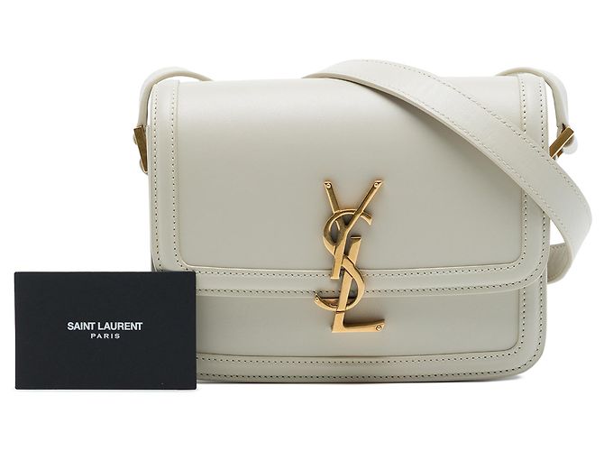 Bolsa Solferino Saint Laurent Small em couro de bezerro branco com caixa Fora de branco - vista 7