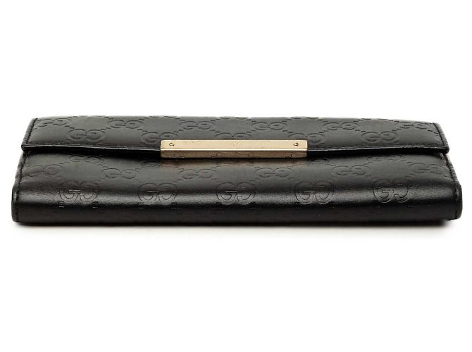 Cartera Continental Gucci Black Guccissima Negro - vista 3