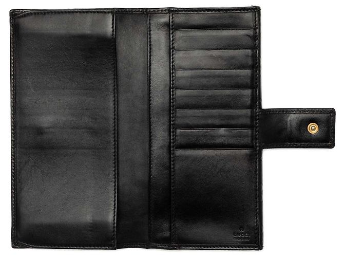 Cartera Continental Gucci Black Guccissima Negro - vista 6