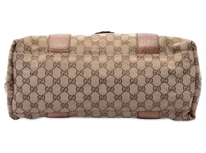 Borsa Tote Gucci Beige Medium GG Canvas Bamboo Libeccio - vista 3