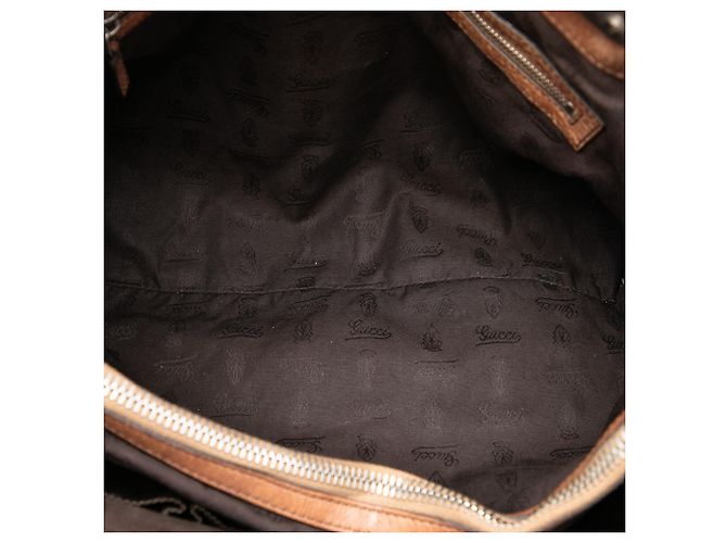 Borsa Tote Gucci Beige Medium GG Canvas Bamboo Libeccio - vista 4