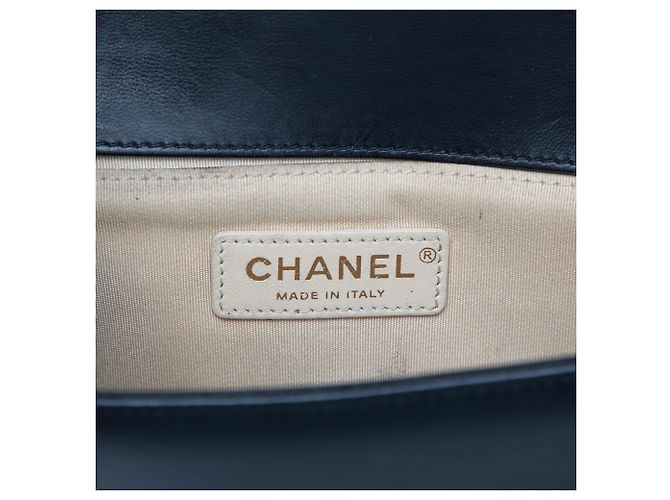 Chanel Black Small Chevron Lambskin Stitched Boy Flap Nero - vista 5