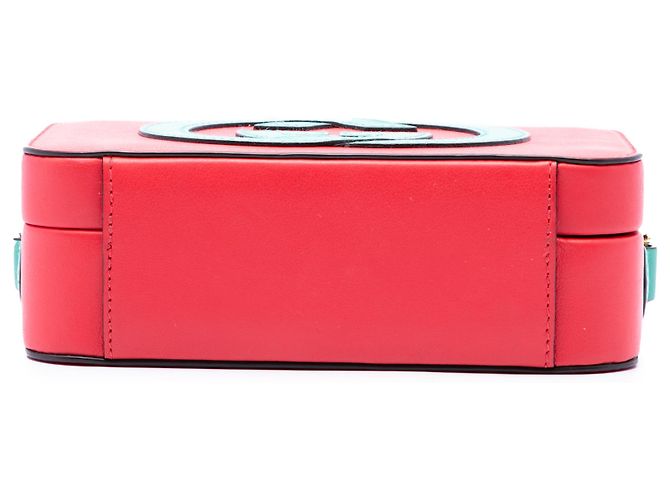 Bolso bandolera Gucci de piel de becerro roja con G entrelazadas - vista 3