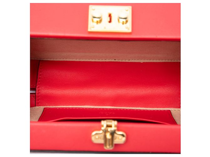 Bolso bandolera Gucci de piel de becerro roja con G entrelazadas - vista 4