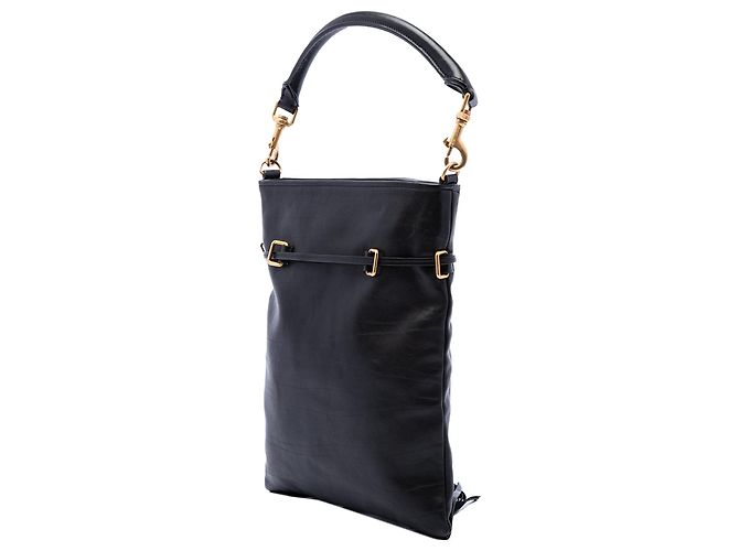 Saint Laurent Borsa Bucket Piccola in Pelle con Frange Nera Nero - vista 2