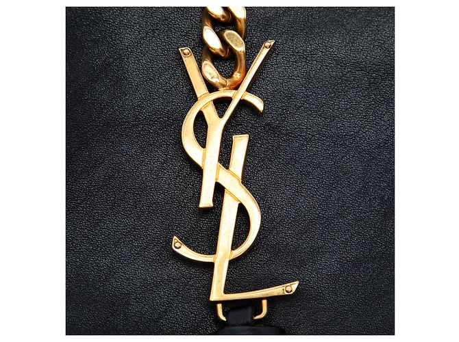 Saint Laurent Borsa Bucket Piccola in Pelle con Frange Nera Nero - vista 5