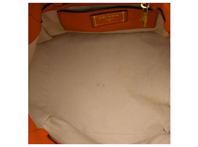 Tote Prada Orange Vitello Daino Arancione - vista 4