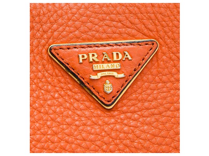 Tote Prada Orange Vitello Daino Arancione - vista 5