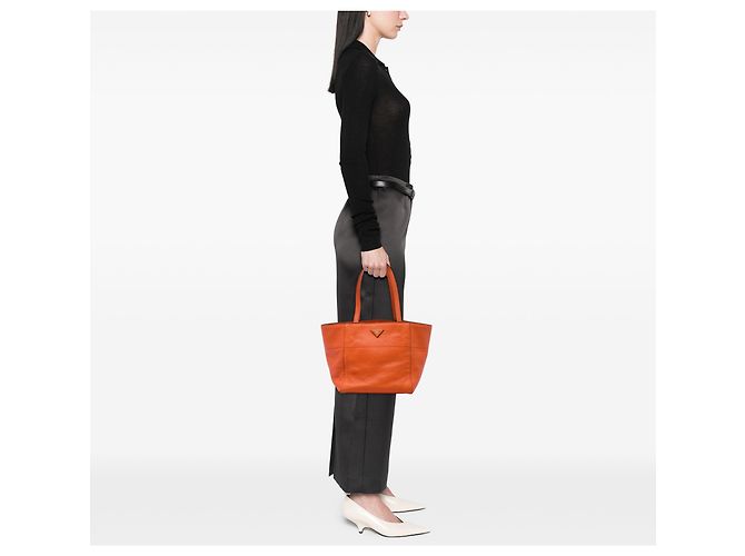 Tote Prada Orange Vitello Daino Arancione - vista 6