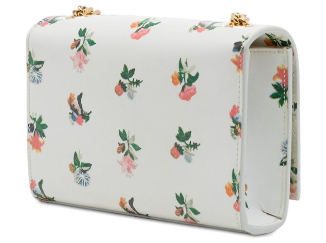 Bolsa Tiracolo Kate Saint Laurent em couro de bezerro liso branco com monograma estampado Prairie Flower Mini - vista 2