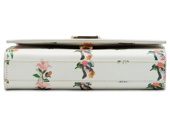 Bolsa Tiracolo Kate Saint Laurent em couro de bezerro liso branco com monograma estampado Prairie Flower Mini - vista 3