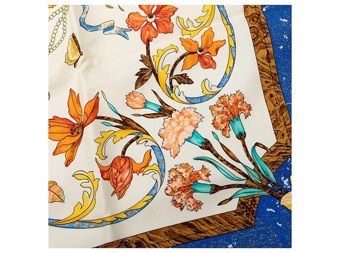 Foulard di seta Hermès White Pierres d Orient et d Occident 90 Bianco Crudo - vista 4
