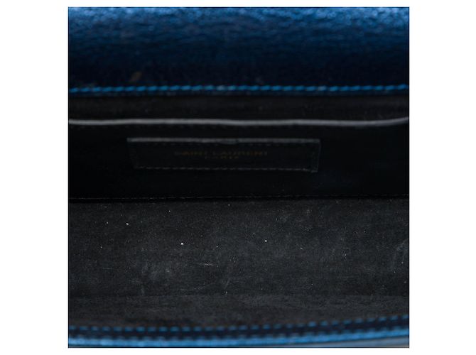 Saint Laurent Blue Small Metallic Calfskin Classic Monogram Kate Crossbody - vista 4