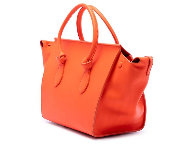 Céline Celine Mini Tie Knot Tote aus glattem Kalbsleder Orange - Ansicht 2