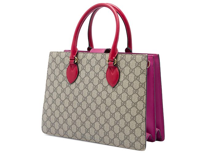 Gucci Beige GG Supreme Convertible Top Handle Bag - Ansicht 2