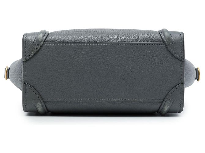 Céline Celine Nano Luggage Tote em couro de bezerro granulado cinza - vista 3