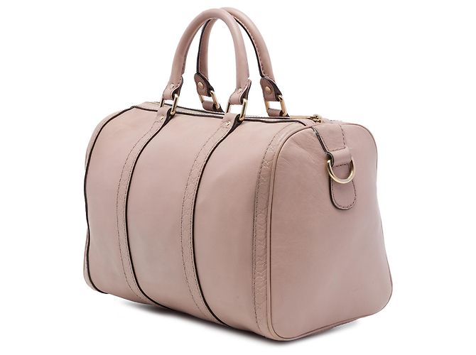 Bolsa Boston Joy Gucci em couro de bezerro marrom tamanho Medium com acabamento Microguccissima Carne - vista 2