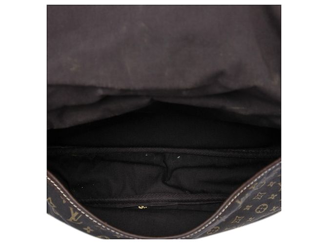 Louis Vuitton Brown Monogram Mini Lin Saumur 30 Marrone Marrone scuro - vista 4
