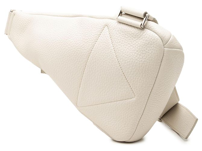 Borsa Sling Prada in pelle Vitello Daino bianca con logo impresso Bianco - vista 2