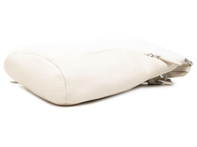 Borsa Sling Prada in pelle Vitello Daino bianca con logo impresso Bianco - vista 3