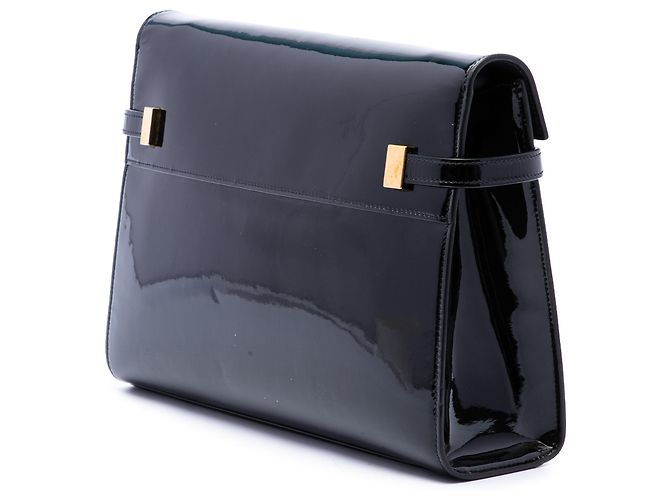 Borsa a tracolla Manhattan Medium in vernice nera Saint Laurent Nero - vista 2