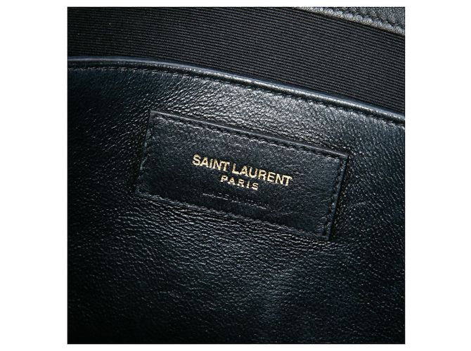 Borsa a tracolla Manhattan Medium in vernice nera Saint Laurent Nero - vista 5