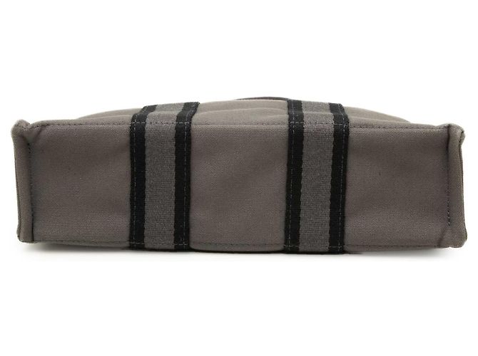 Hermès Gray Canvas Fourre Tout PM Castaño Gris antracita - vista 3